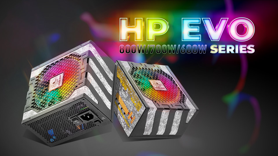 ARGB aydınlatma ve Intel ATX 12V 2.52 standardına sahip yeni HP EVO GREEN serisi güç kaynakları