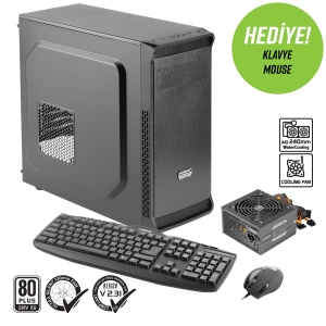 Oraman Plus 1X120MM 1x3.0 2x2.0 USB Bilgisayar Kasası (350W 80+ Standart Sertifikalı UPS)