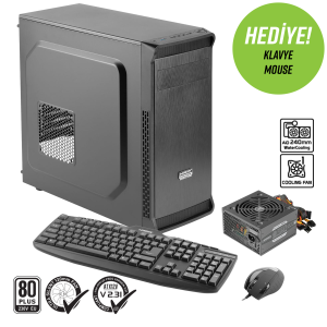 Oraman Plus 1X120MM 1x3.0 2x2.0 USB Bilgisayar Kasası (400W 80+ Standart Sertifikalı UPS)
