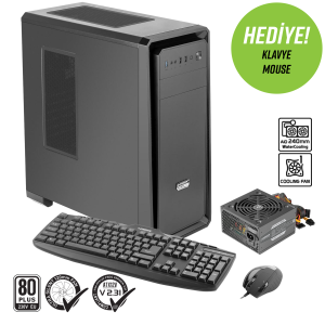 Pars Evo Skd 1X120MM 1x3.2 2x2.0 USB Bilgisayar Kasası (350W 80+ Standart Sertifikalı UPS)